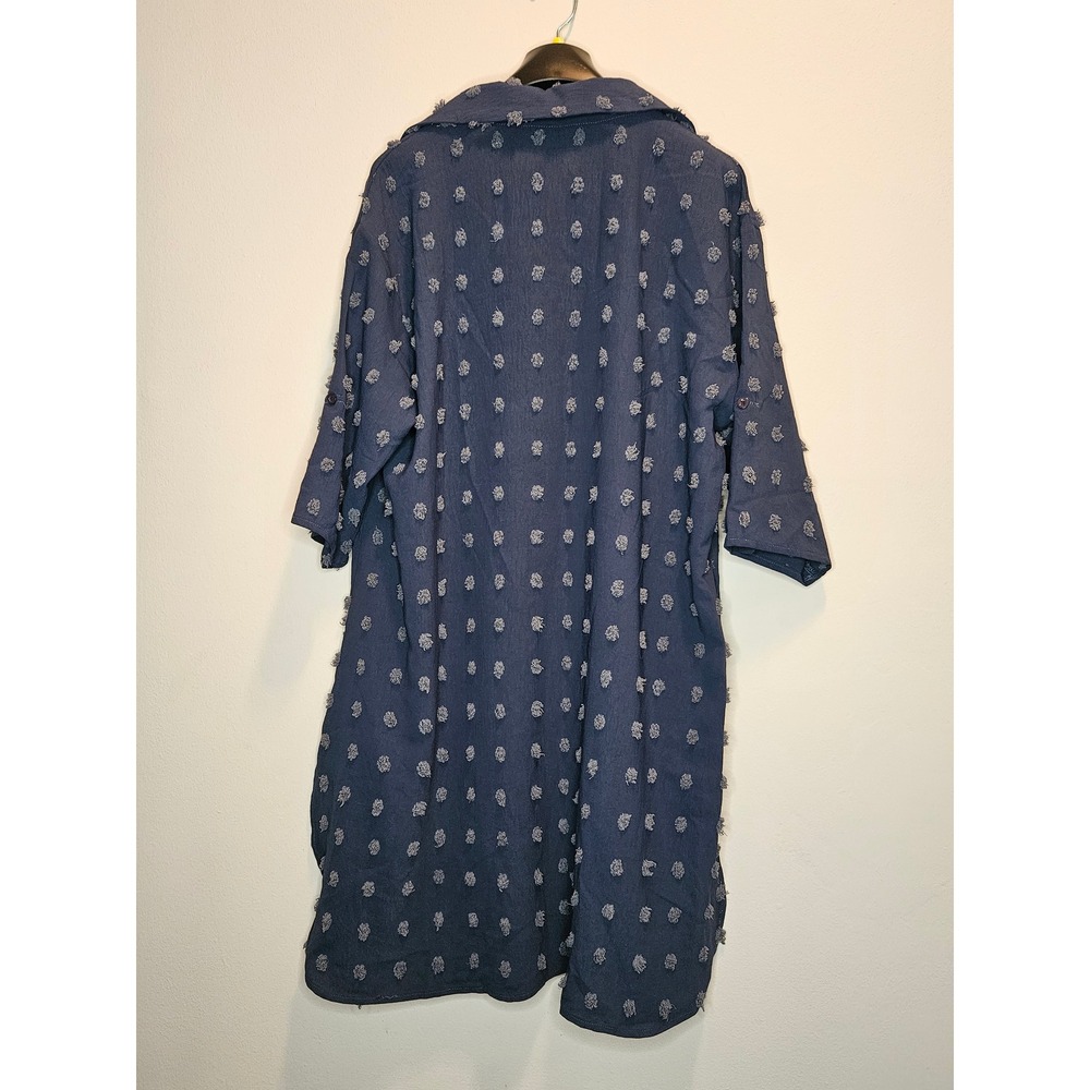 B by Bloom Navy Blue Eyelash Tuft Textured Tunic Swim Cover up Top XL - Picture 4 of 8